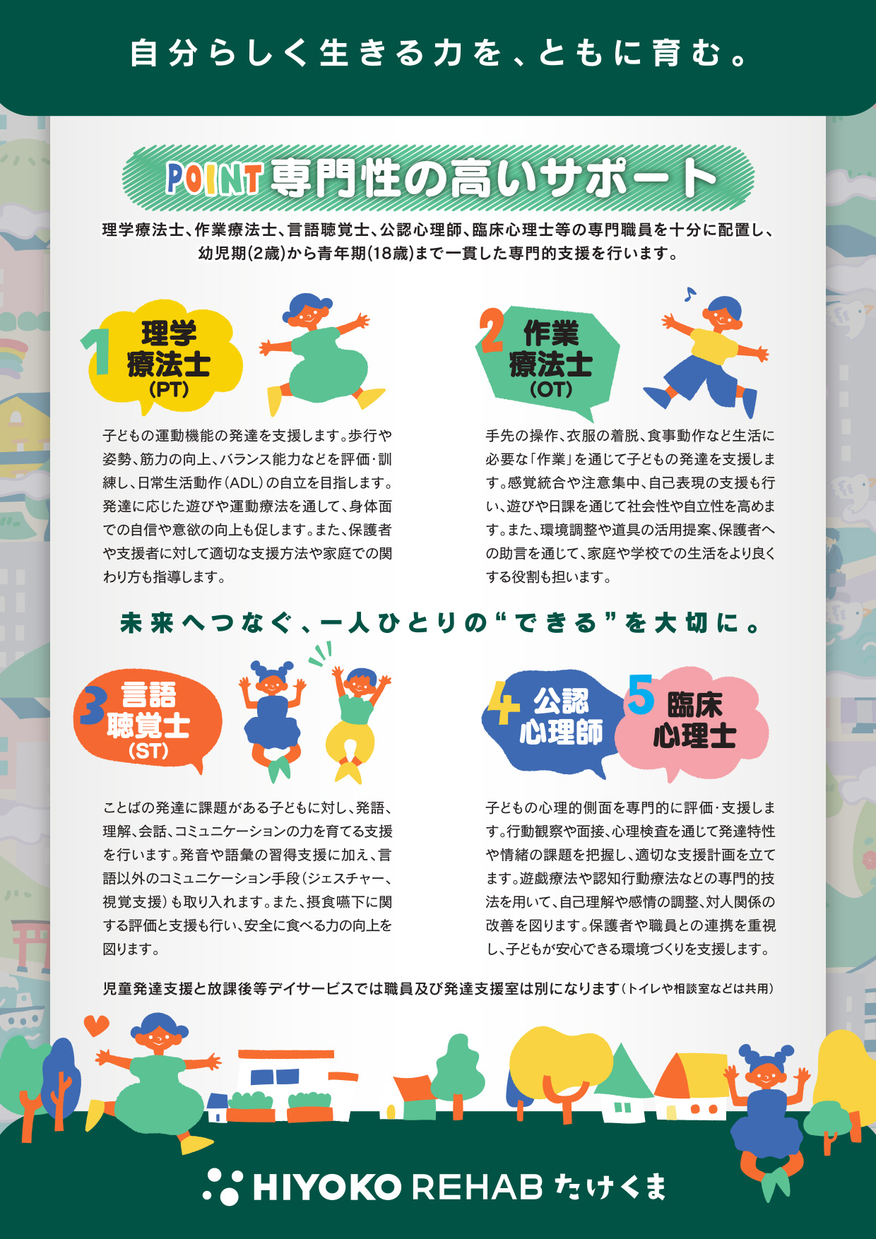 HIYOKO REHAB たけくま 2025年10月オープンチラシ裏