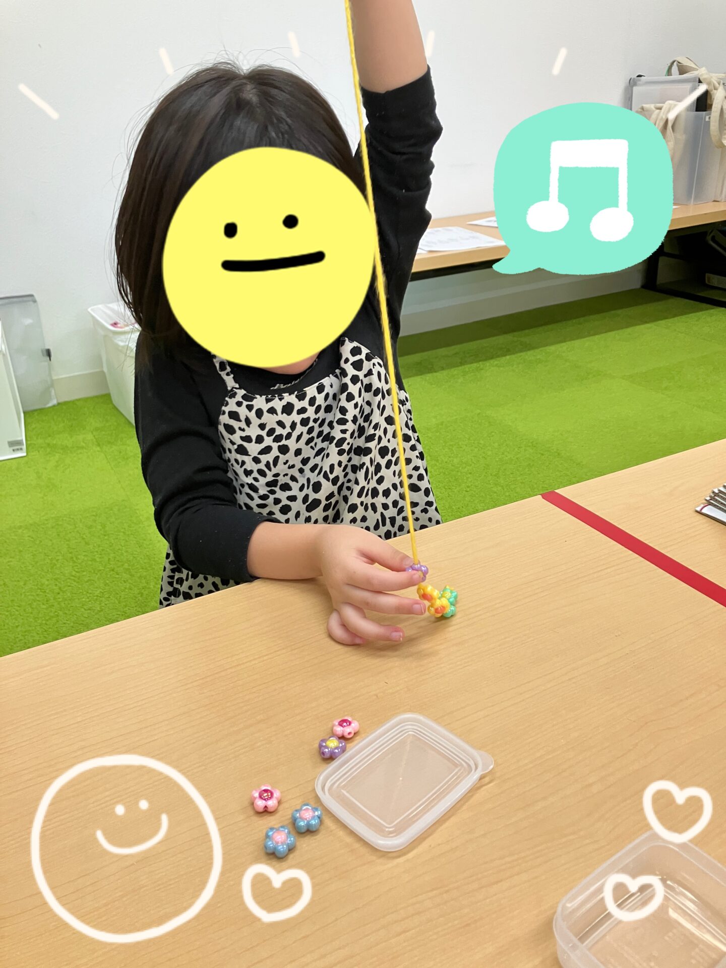 ひも通しに挑戦‼️