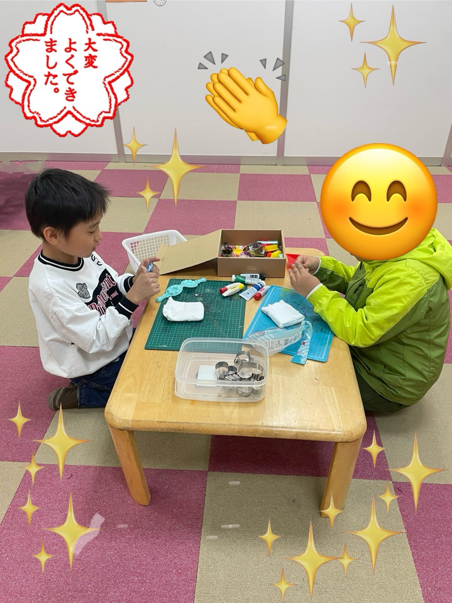 HIYOKO STUDY栗生教室『粘土で感触遊び』